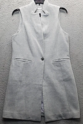 Chaleco Largo Casa Blanca Mercado Negro Mujer 12 Gris Forrado Sin Mangas Ventilación Única Foto 1 de 4