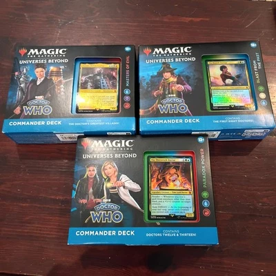 WOTC MTG - Doctor Who Commander Decks (3) Masters of Evil, Science!, Paradox... - Image 1 of 4