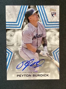 2023 Topps Series 1 Baseball Stars Auto Peyton Burdick #BSA-BUR Rookie Auto RC - Picture 1 of 2