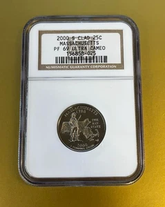 2000-S Clad Massachusetts State Quarter - NGC PF69 ULTRA CAMEO - Picture 1 of 2