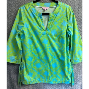 Lilly Pulitzer lebendiges Tunika Top in Aqua & Lime Gr. M bunt sommerlich Resort - Bild 1 von 6