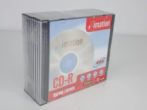 10 Imation CD-R 1x-48x Compatible 700 MB Compact Disk Recordable Multispeed Slim - Picture 1 of 24