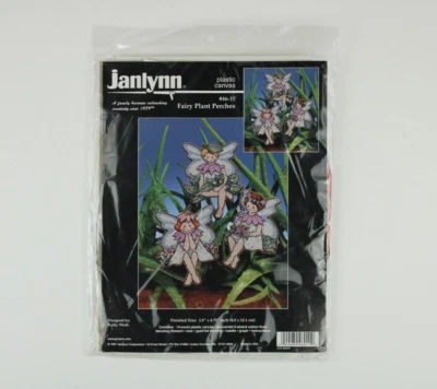Sealed 1997 Janlynn #46-11 Fairy Plant Perches Plastic Canvas Needlepoint Kit Foto 1 de 4