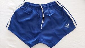 Adidas Glanz Shiny Nylon D6 M blau königsblau Vintage Sprinter  Shorts