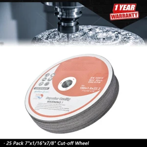 25 Pack 7"x1/16"x7/8" Cut-off Wheel - Metal & Stainless Steel Cutting Discs - Picture 1 of 7