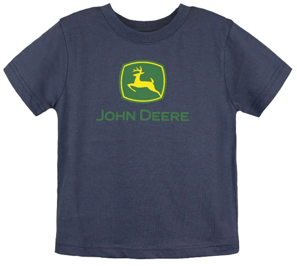 NEW John Deere Ombre Blue Short Sleeve Trademark Logo T-Shirt Boys Sizes 5, 6, 7 - Image 1 of 1