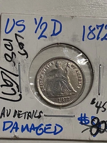 1872 Half Dime 1/2 dime, Damage, super details, Combined shipping offer Cover