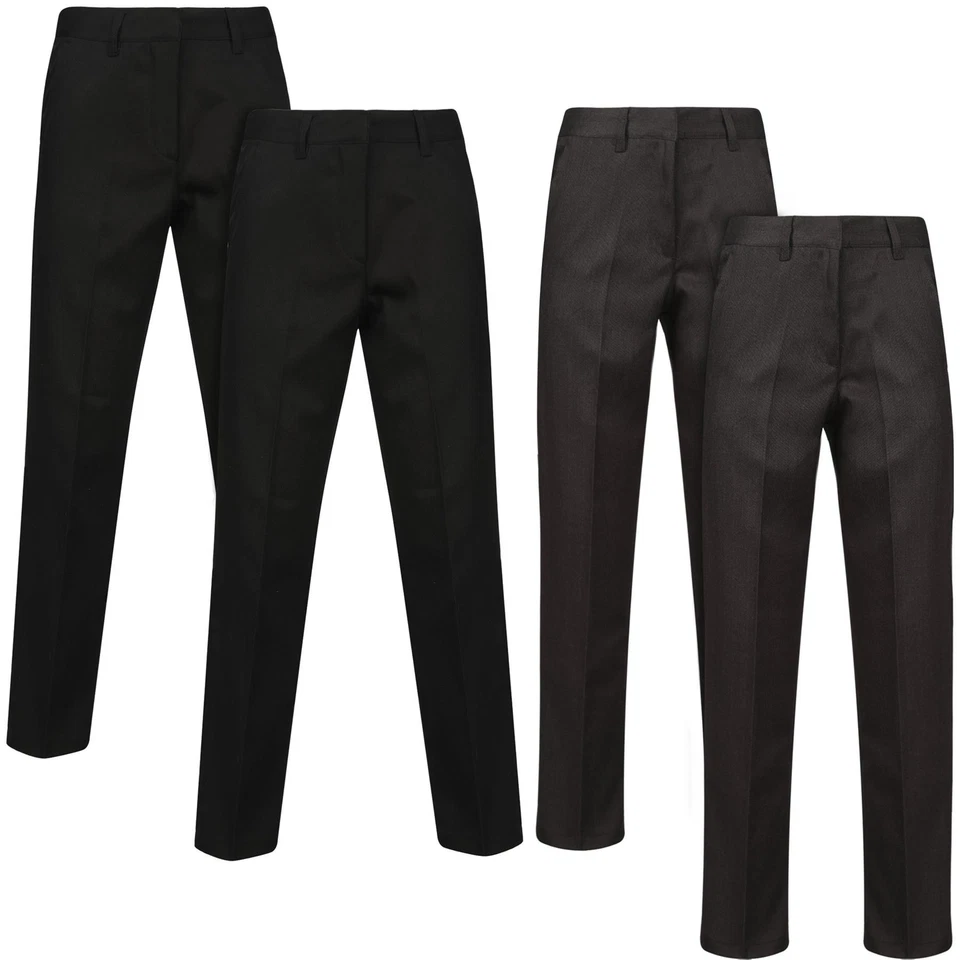 A2Z 4 KIDS Filles Paquet De 2 Ado Téflon Revêtu Semi Élastique École Pantalon - Photo 1/1