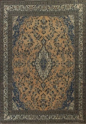 Muted Semi-Antique Hamedan Evenly Low Pile 10'x13' Area Rug Hand-knotted Wool - Image 1 of 4