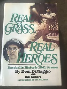 Zebra Books: Real Grass, Real Heroes by Dom Dimaggio (1990, Hardcover) - Picture 1 of 4