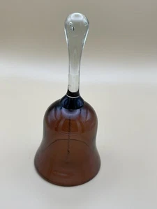 Vintage Hand Blown Cranberry glass bell W/Clear handle Elegant 6.5" Tall - Bild 1 von 4