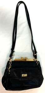 CC SKYE Black Lamb Leather Clutch/Shoulder Bag with Gold Tone Hardware Tassel - Picture 1 of 13