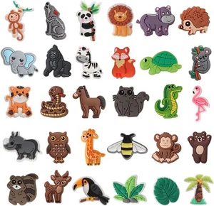 Zoo Jungle Wild Animal Shoe Charms for Crocs or Shoe Laces - Picture 1 of 10