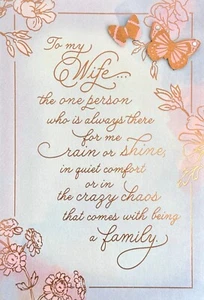Loving MOTHER'S DAY Card FOR WIFE, Rain Shine Crazy Chaos Family by Hallmark +✉ - Picture 1 of 6