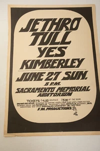 Póster de concierto Jethro Tull Sacramento Memorial Aud con sí (N2R/JSF6) 27 de junio 1971 - Imagen 1 de 14