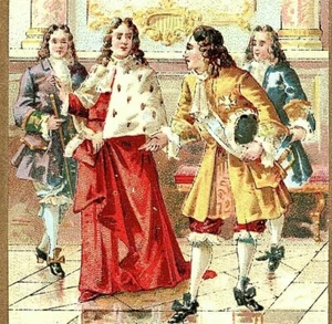 La Kabiline Stofffarben Trade Card Französisch Viktorianisch Marquise de Seignelay 1684  - Bild 1 von 4