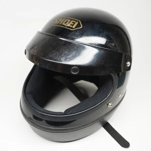 GC! Vintage Shoei motorcycle Helmet S-27 Sz Small Black W/visor 1984 OG Hiptser - Picture 1 of 11