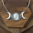 Triple Moon Pewter Necklace