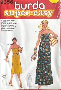 1970's Burda Misses' Dress Pattern 9356 Size 10-20 UNCUT - Picture 1 of 2