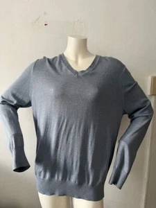 Banana Republic men’s silk cashmere blend Blue V-Neck long sleeve Size L - Picture 1 of 6