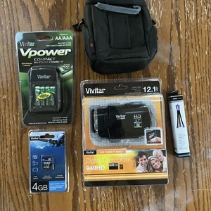 Vivitar DVR 949HD 1080p Full HD Camcorder 12.1 MP Open Box Lot Batteries Card - Picture 1 of 15