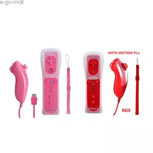 2PCS Built-in Motion Plus Wii Remote and Nunchuck for Wii Wii U Video Games - Picture 1 of 54