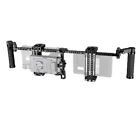 Dual Monitor Cage Rig With Rubber Handgrips Battery plate For 5" 7" LCD Monitors