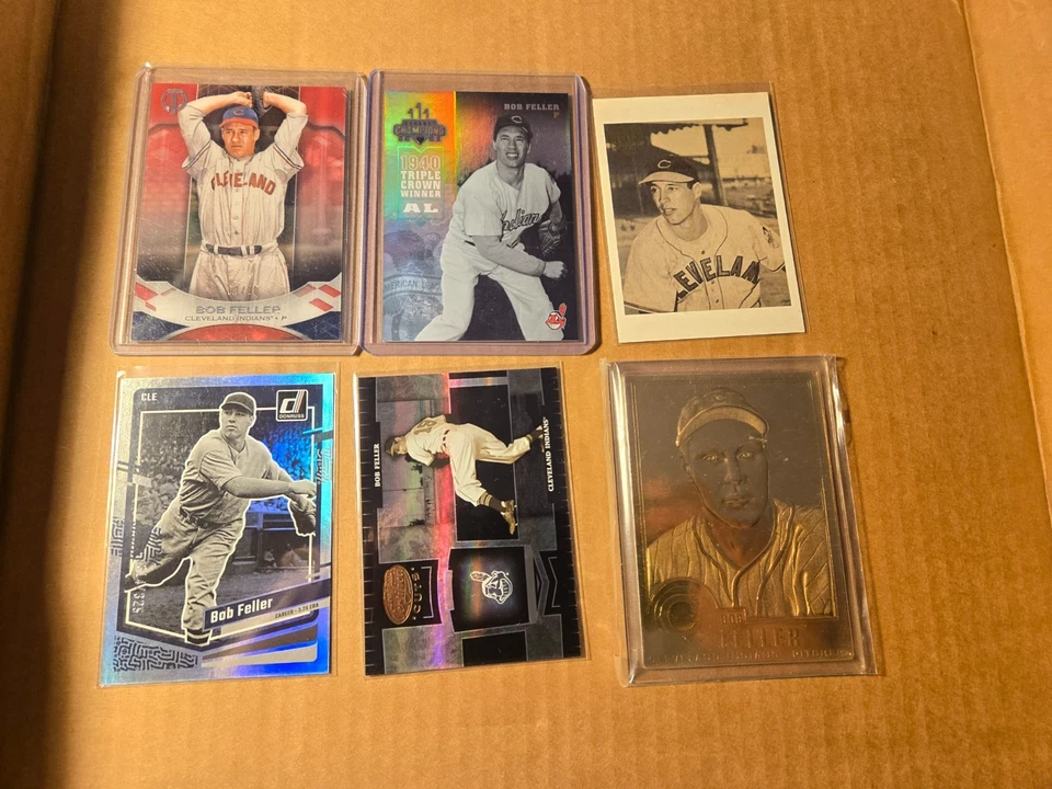 Lote de tarjetas insertadas paralelas serie Bob Feller #D RARO SP 2019 Tribute Red/10/25 Foto 1 de 4