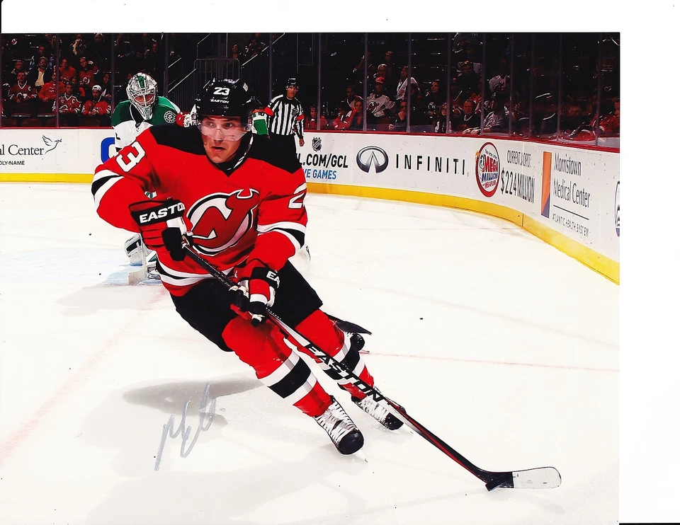 NUEVA CAMISETA DEVILS MIKE CAMMALLERI FIRMADA PALO MANEJO 8X10 Foto 1 de 1