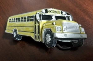 Vtg. 1982 School Bus Driver Pewter Belt Buckle Great American Buckle Co. - Picture 1 of 7