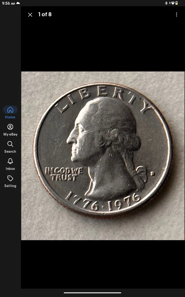 1776-1976 D US Bicentennial Quarter, Rare filled Mint Mark Regular - Image 1 of 2