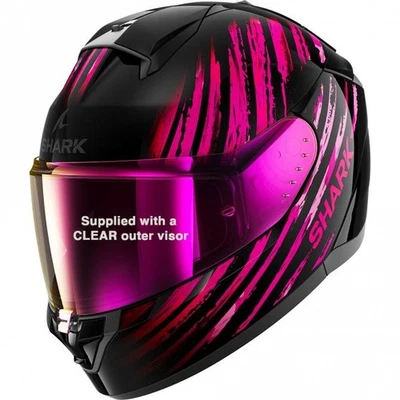 Shark Ridill 2 Assya Full Face ECE2206 Motorcycle Helmet (Black/Violet/Pink) - Image 1 of 3