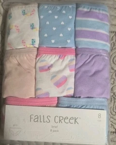 Falls Creek Briefs For Girls 100% Cotton Size 8 Assorted - Picture 1 of 2