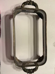 Vintage Silver Plated Footed Casserole Dish Holder Stand Rectangular 9.5” X 5.5” - Picture 1 of 7
