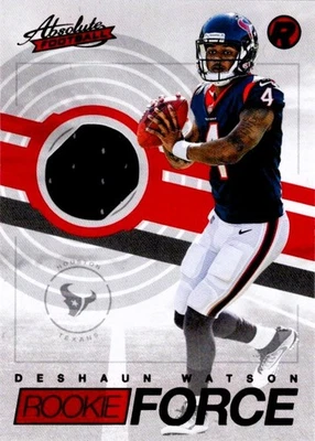 Deshaun Watson ~ 2017 Panini Absolute - Rookie Force Materials #23 Red (MEM, RC) - Image 1 of 2