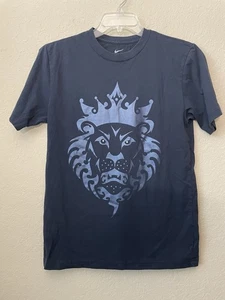 Nike Dri-Fit Navy Blue Lebron James Lion Head Logo Size Medium T-Shirt - Picture 1 of 6