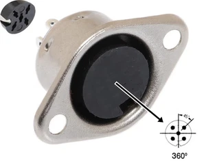 ETS4, Philmore 5 Pin 360° Panel Mount Female DIN Connector ~ Solder Type - Picture 1 of 1