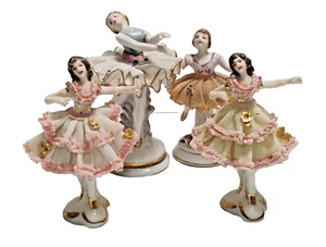 4 VTG Porcelain Ballerina  Figurine Sandizell Hoffner Dresden & Japanese 4" - Picture 1 of 15