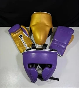 🥊 Custom Purple & Gold Boxing Set – Premium Training Gear by SHASANA COMBAT LAB - Picture 1 of 5