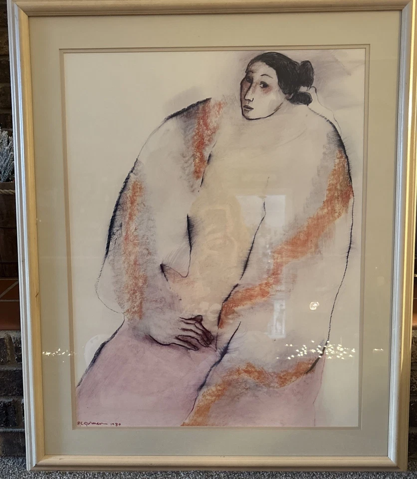 R.C. Litografía firmada Gorman 'Rosa', circa 1980, aprox. 34x29 pulgadas. Foto 1 de 4