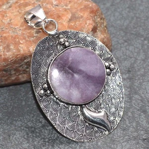 Best Deal Lepidolite 925 Silver Plated Gemstone Handmade Pendant 2.3" GW - Picture 1 of 3