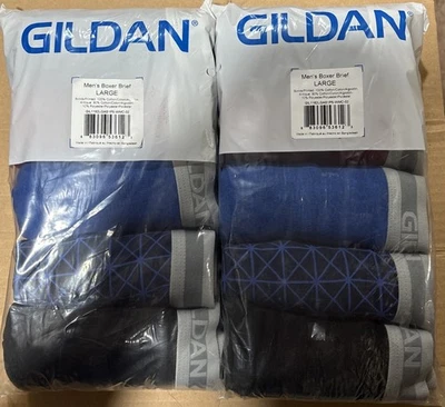 Gildan Mens Boxer Briefs 2 Pack Of Multi Color Boxers 10 Pieces Total Size Large - Image 1 of 3