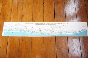 c1930s Liverpool Overhead Railway Map & Guide of the Railway & Docks 71cm x 13cm - Picture 1 of 5