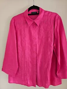 Gordon Smith Ladies Shirt Size 16 Pink 100% Linen Exc Cond - Picture 1 of 6