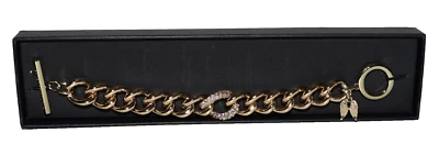 Pulsera Victoria Secret Gruesa Tono Dorado Estrás Alas de Ángel Dije Talla 8 Nueva con Etiquetas Foto 1 de 4