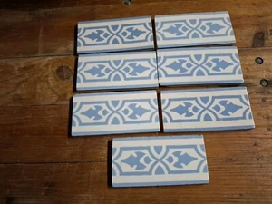 Fliesenbordüre Keramik Vintage Weiss Blau - Bild 1 von 2