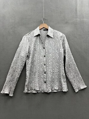 Essentials By Milano Mujer’s Mediano Plateado Botón Arrugado Frontal Y2K Foto 1 de 4