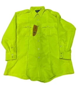 FLYING CROSS Men's Neon Green Uniform Shirt Size 17.5X34 New with Defect - Picture 1 of 3