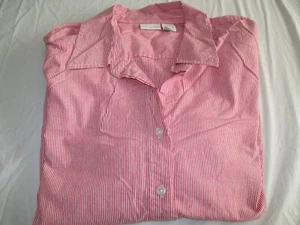 Womens red white striped 3/4 sleeve button down Kim Rogers plus size 3X - Picture 1 of 2