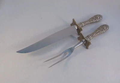 Juego de talla grande Rose by Stieff Sterling de 2 piezas con protectores Sterling Foto 1 de 4